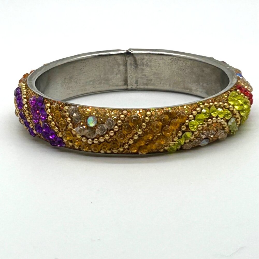 East India Bangle Bracelet Rhinestone-Encrusted Bohemian Bollywood Statement
